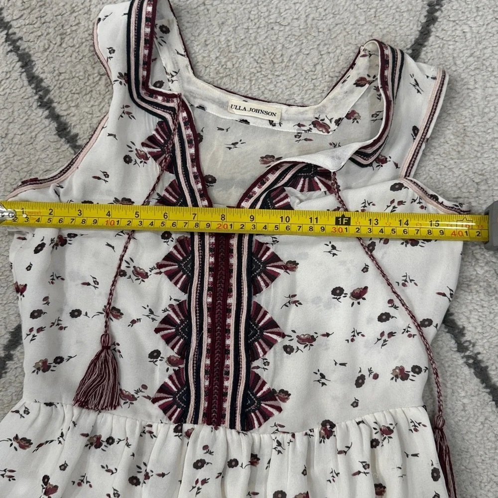 Ulla Johnson Dress Sleeveless Mini in Cream Plum Floral